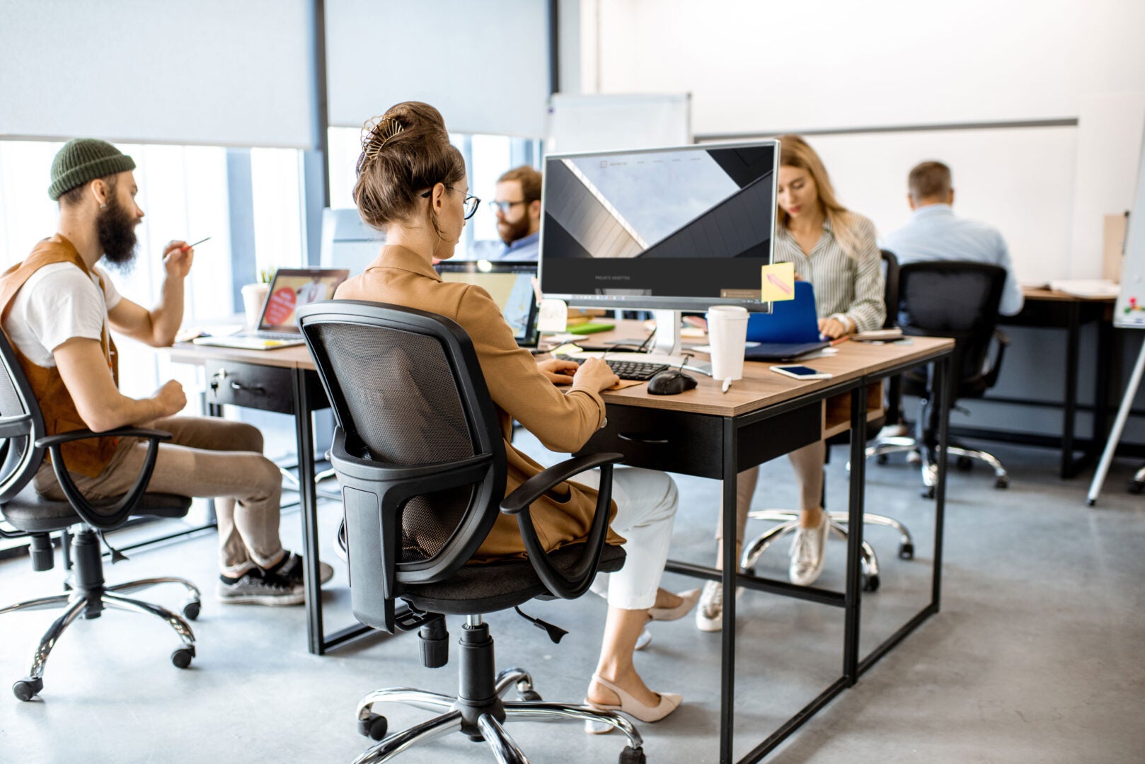 Modern, young people in an office