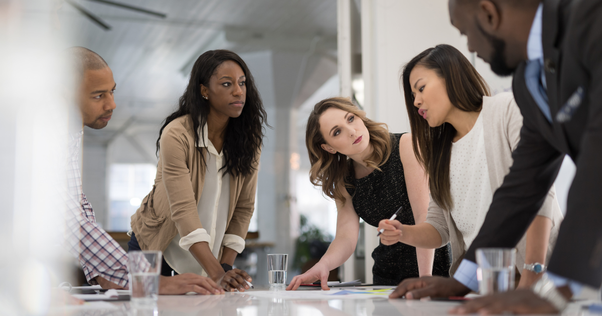 Team discussing project timelines