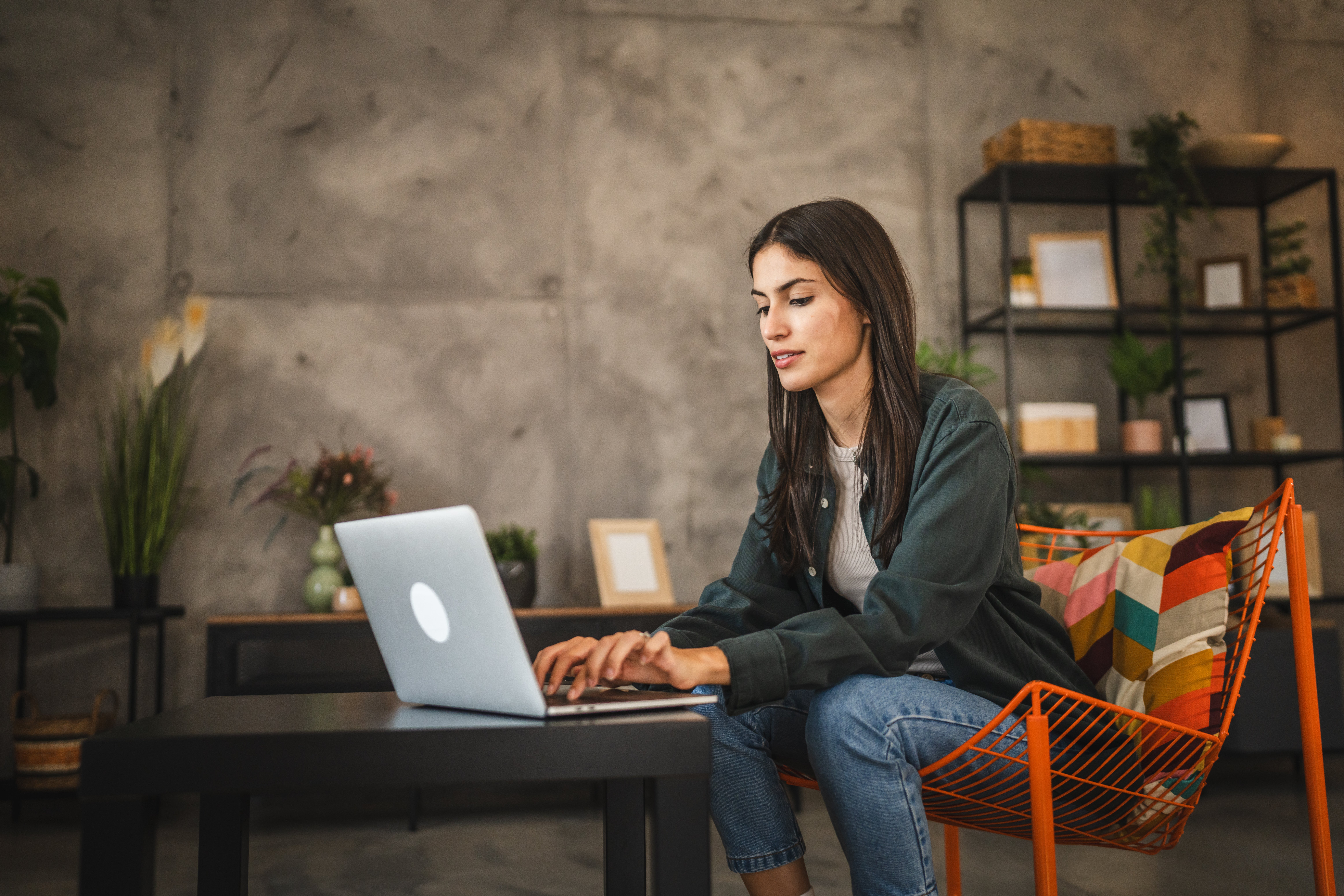 professional woman working on her laptop
