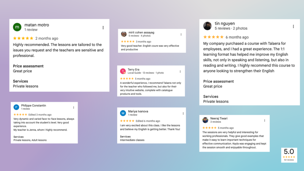 Talaera reviews on Google