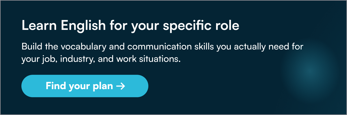 Learn English for your specific role